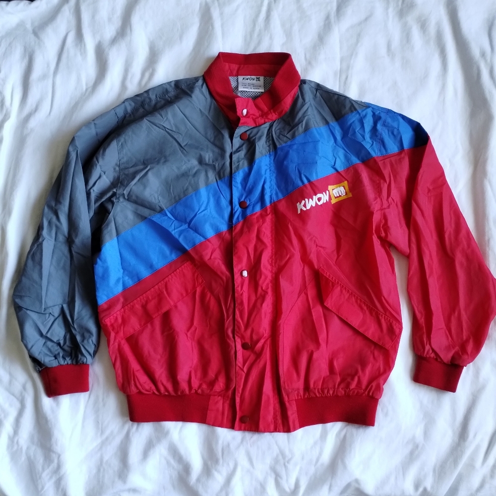 VTG 1990s 😎 Tae KWON Do Jacket LARGE WIDE Big Logo Color Block
